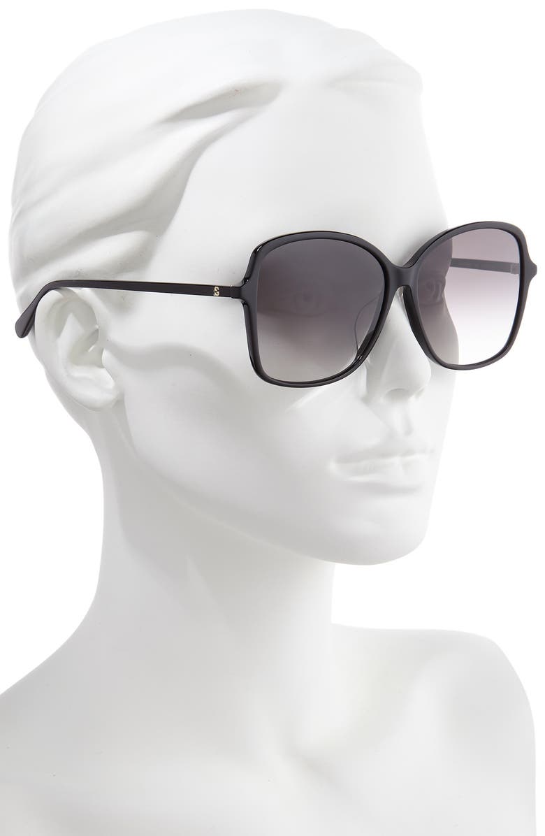 Gucci 60mm Rectangular Sunglasses, Alternate, color,