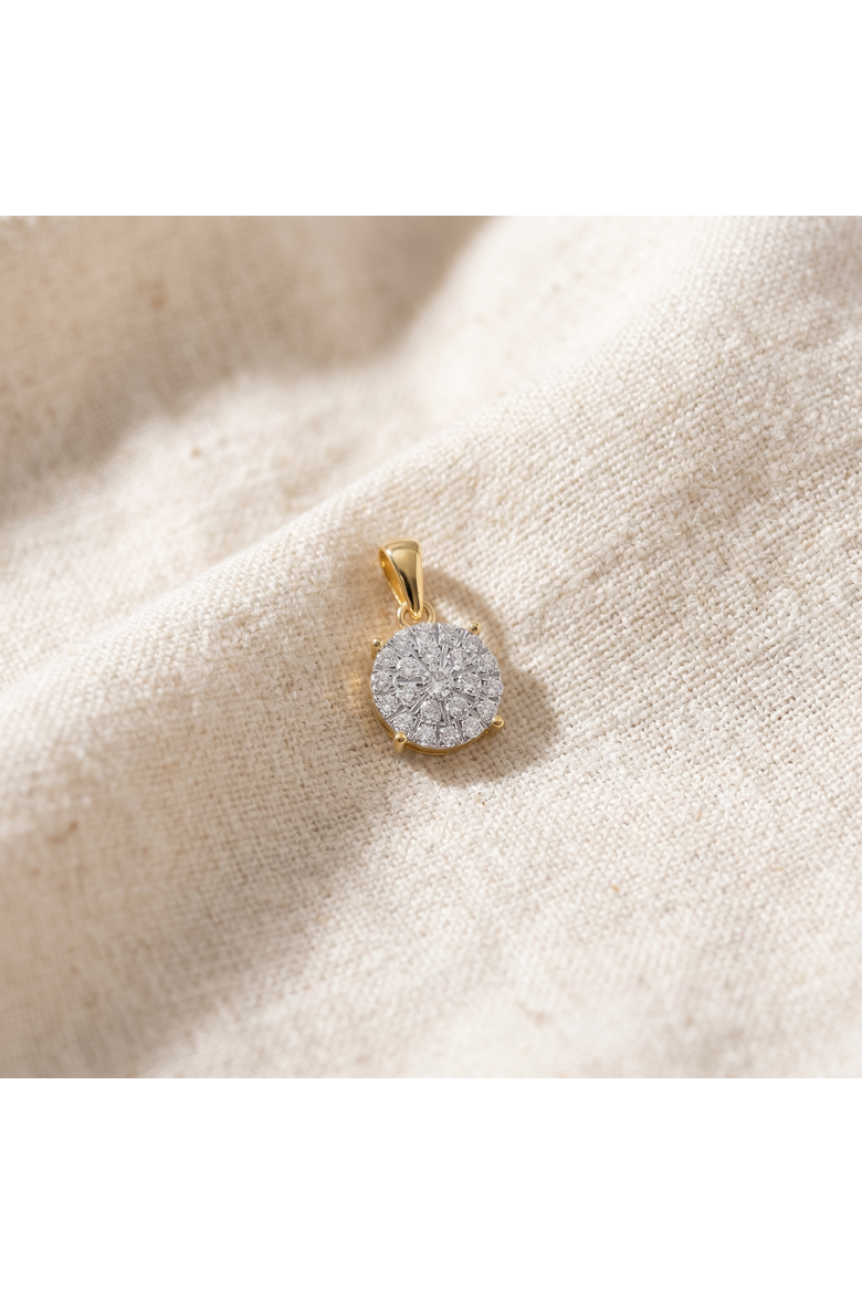 3/8Ct TW Diamond Halo 9mm Round Pendant Gold Women's Necklace 18", Alternate, color, 10k yellow Gold
