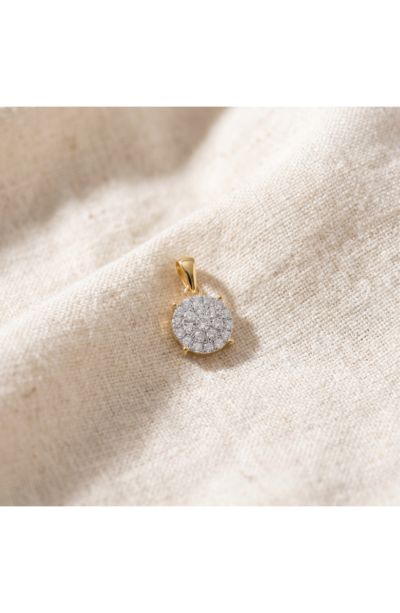Bliss Diamond 3/8Ct TW Diamond Halo 9mm Round Pendant Gold Women's Necklace 18", Alternate, color, 10K Yellow Gold