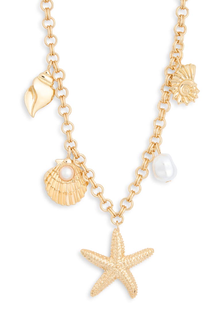 For the Shell Seekers Charm Necklace, Alternate, color, GOLD