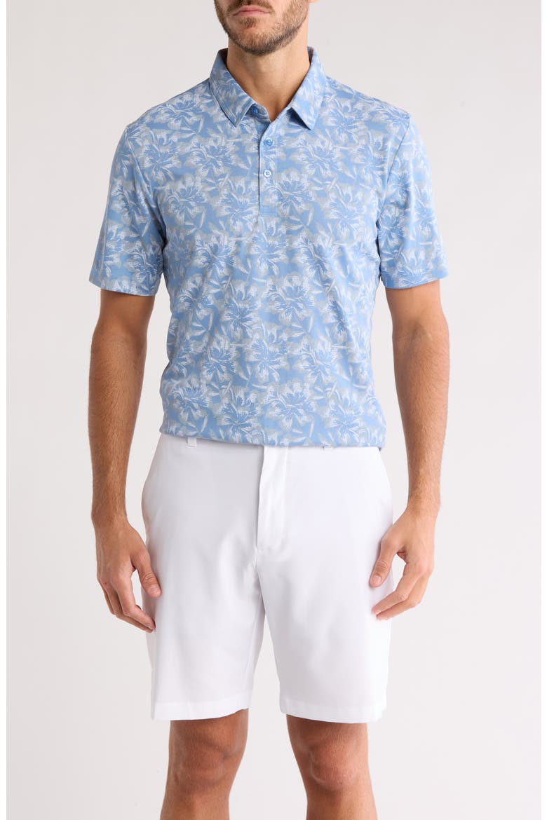 Five Oh No Logo Golf Polo, Main, color, QUIET HARBOR