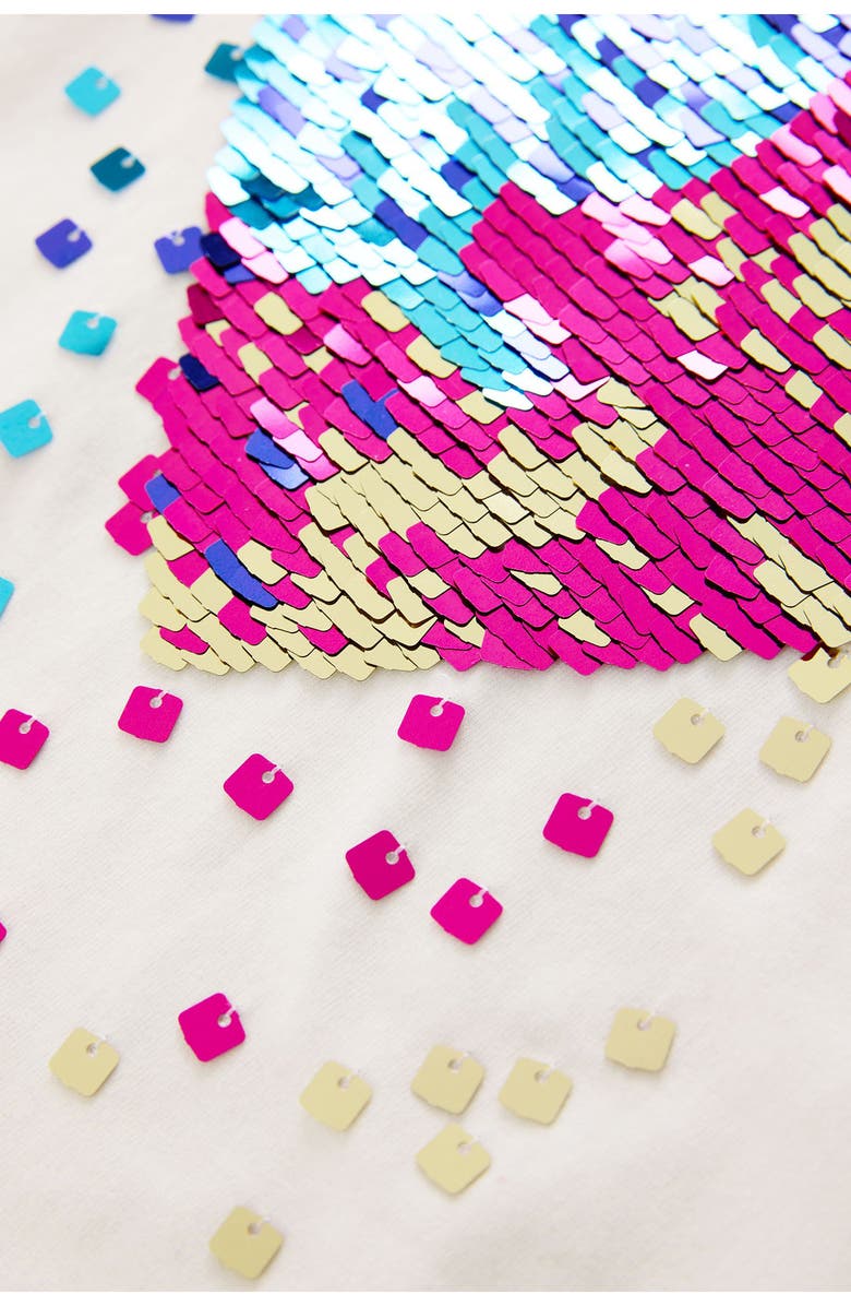 NEXT Kids' Heart Sequin Embellished Graphic T-Shirt, Alternate, color, White