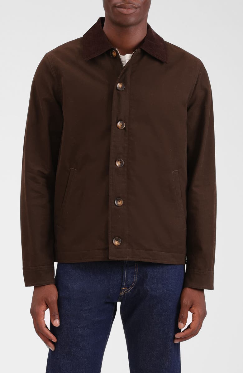Bagatelle Classic Cotton Work Jacket, Main, color, Chocolate