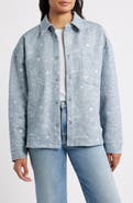 Bobeau Embroidered Cotton Blend Shacket