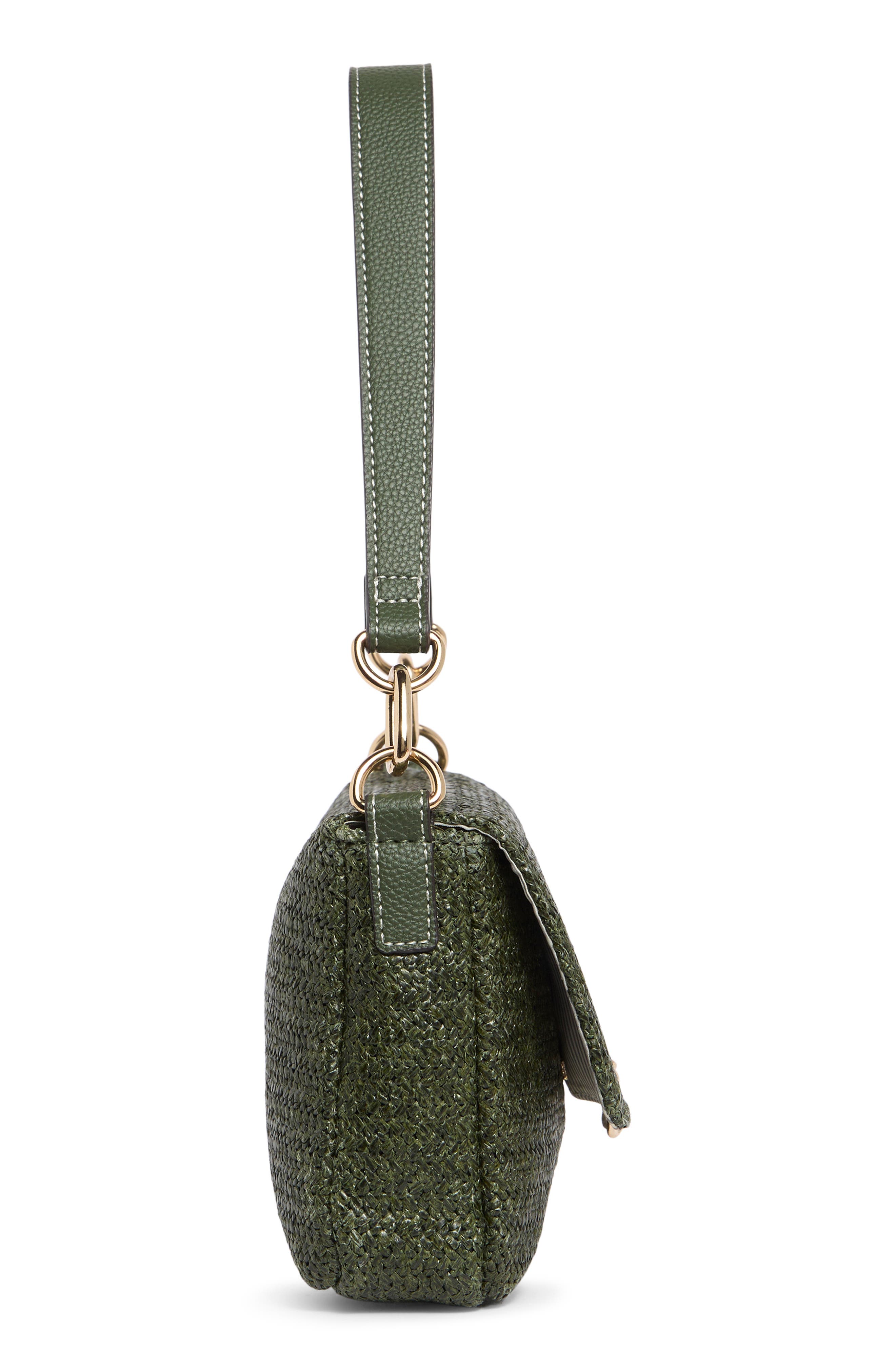 Nanette Lepore Woven Shoulder Bag, Alternate, color, Clover Straw / Clover