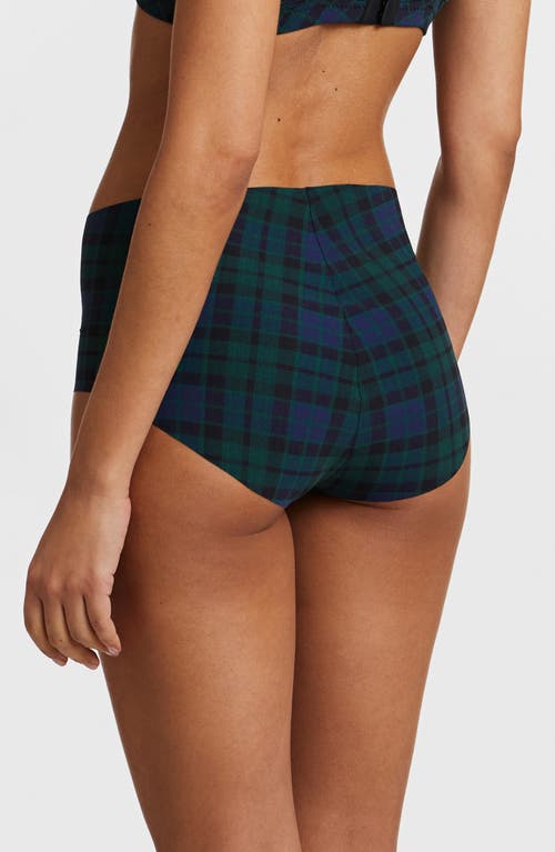 Commando Classic Print High Waist Briefs In Tartan Plaid