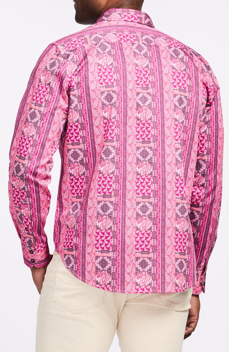 Robert Graham Kedron Cotton Button-Up Shirt, Alternate, color, Pink