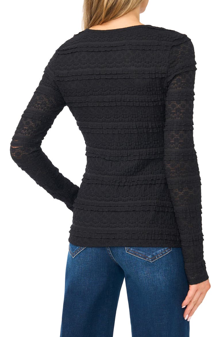 Michele Tiered Long Sleeve Top, Alternate, color, RICH BLACK