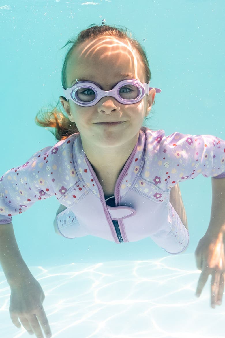 Kids Neoprene Shorty Wetsuit, Alternate, color, Lilac Spring