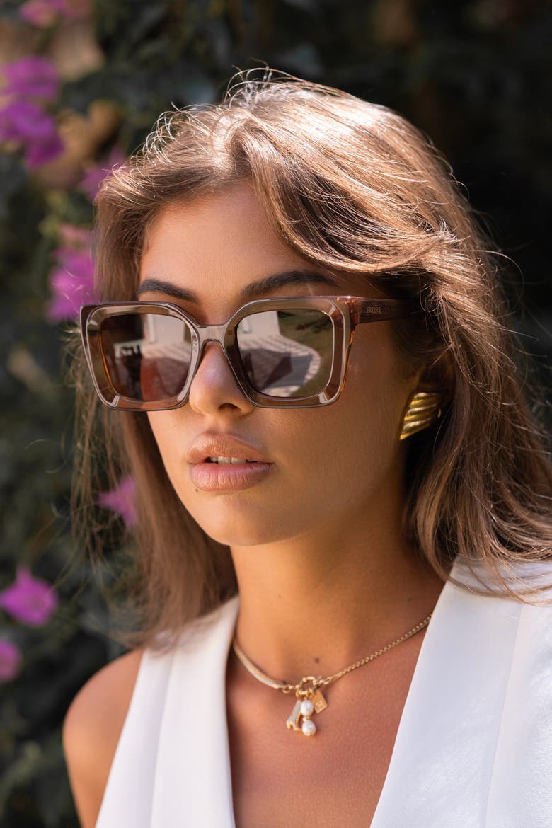 Coco Square Sunglasses, Alternate, color, Brown