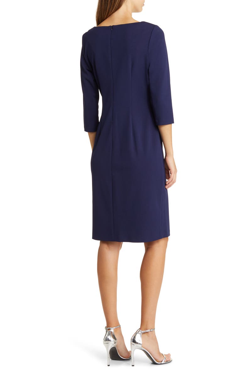Connected Apparel Asymmetric Neck Sheath Dress, Alternate, color, 