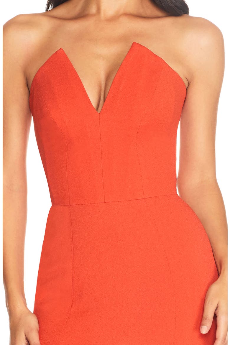 Fernanda Strapless Evening Gown, Alternate, color, POPPY