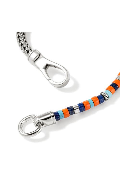 John Hardy Heishi Chain Bracelet, Silver, Gemstones In Silver/blue/orange