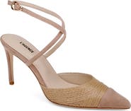 L'AGENCE Moselle Ankle Strap Pointed Cap Toe Pump