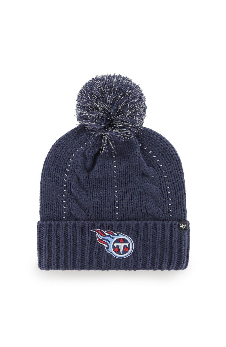 '47 Women's '47 Navy Tennessee Titans Bauble Cuffed Knit Hat with Pom, Main, color, Navy