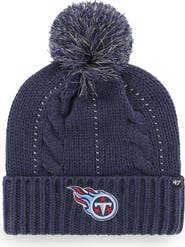 '47 Women's '47 Navy Tennessee Titans Bauble Cuffed Knit Hat with Pom