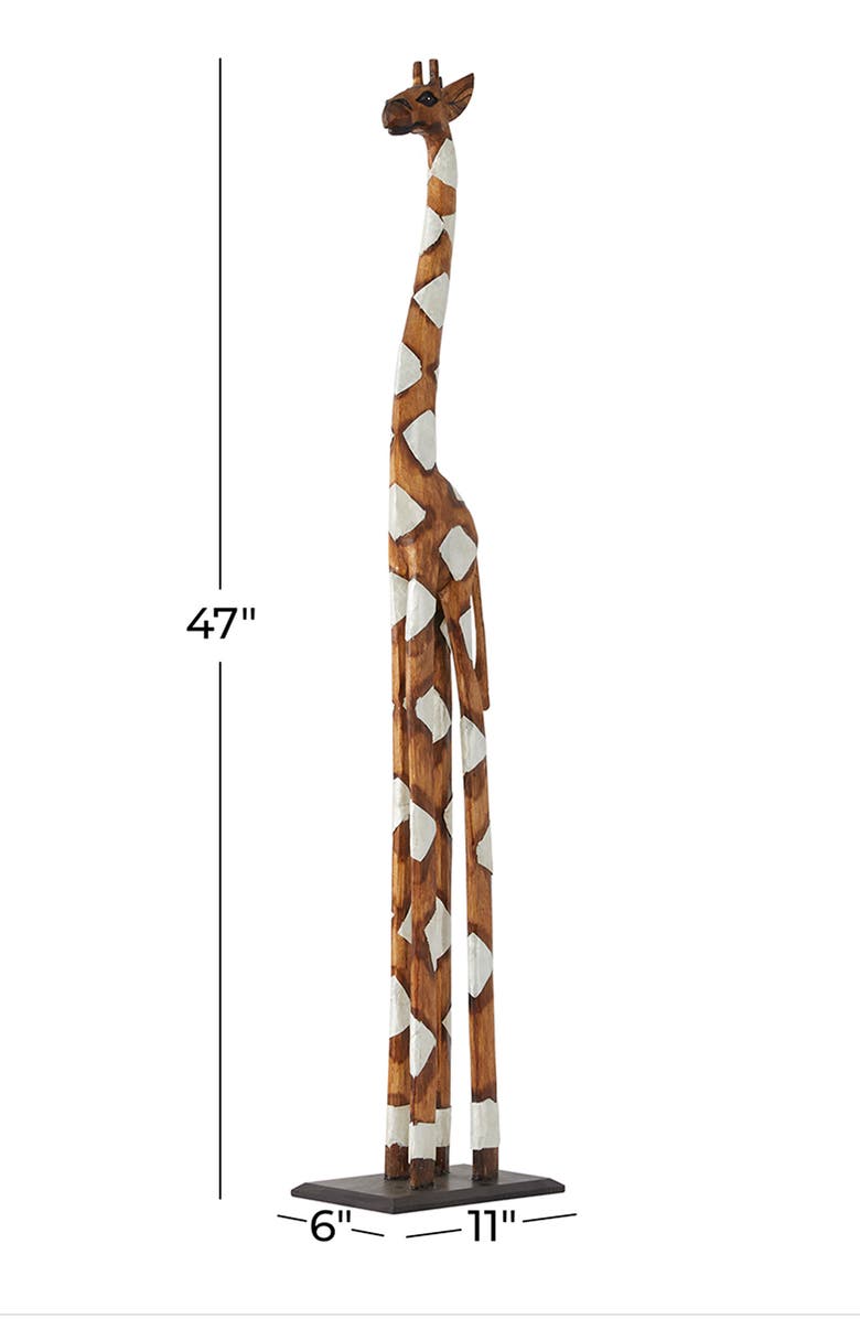 GINGER BIRCH STUDIO Brown Bohemian Giraffe Sculpture, Alternate, color,