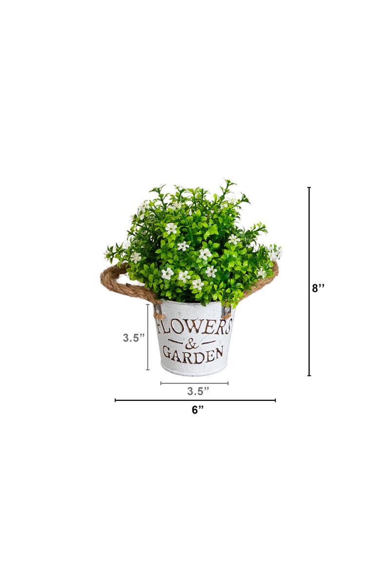 8-in Artificial Flowering Mini Daisy Plant in Rustic Flowers & Garden Planter - Set of 3, Alternate, color, Assortment 1