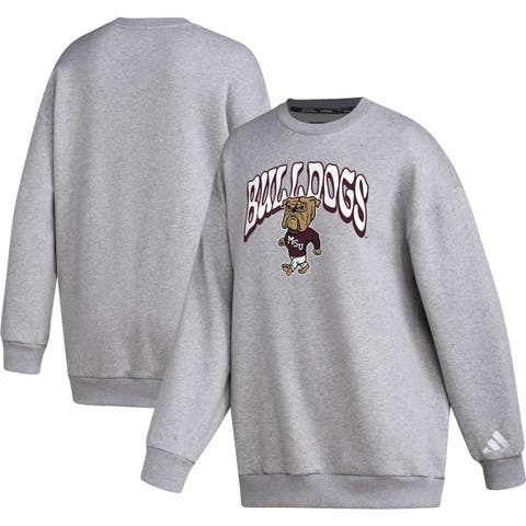 Women's adidas  Gray Mississippi State Bulldogs Vintage Stylin Pullover Sweatshirt