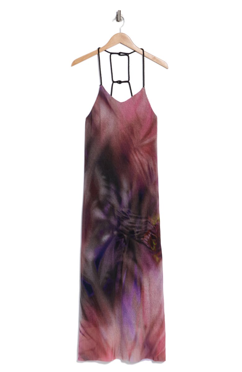 Desigual Tie Dye Ribbed Knit Halter Maxi Dress, Alternate, color, 