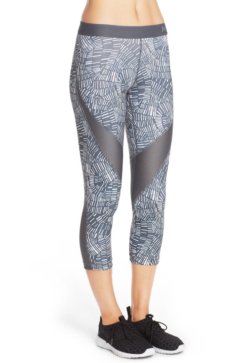 'Pro - Tidal' Dri-FIT Performance Capris, Alternate, color, DARK GREY/ COOL GREY/ WHITE