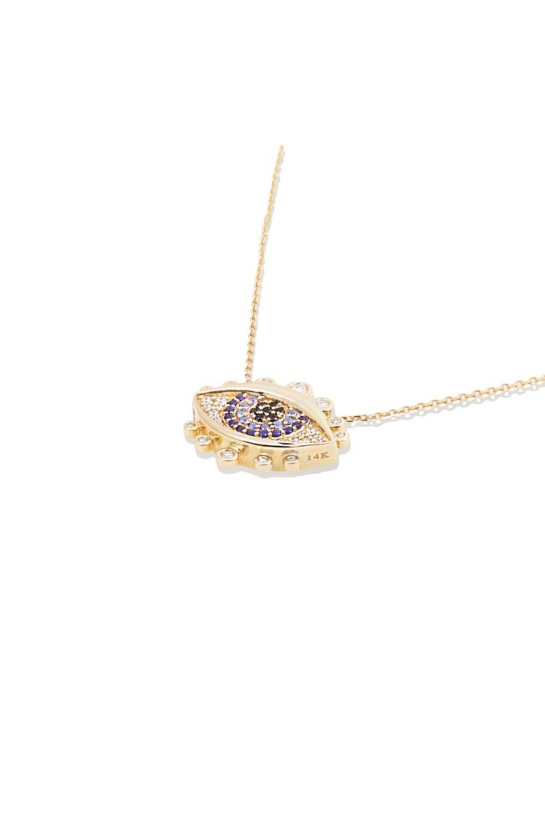 Campbell + Charlotte Juju Evil Eye Charm Necklace, Alternate, color, Gold