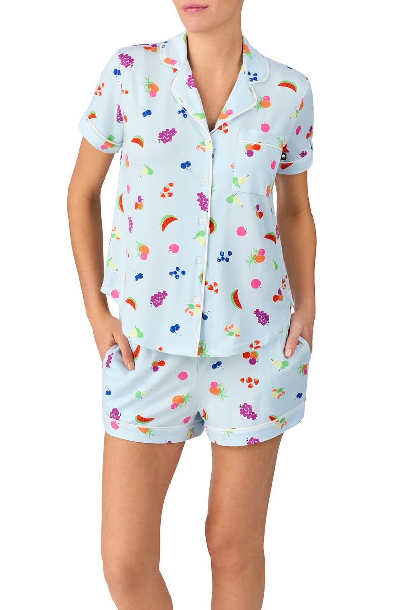 Kate Spade New York print short pajamas, Alternate, color, Blue