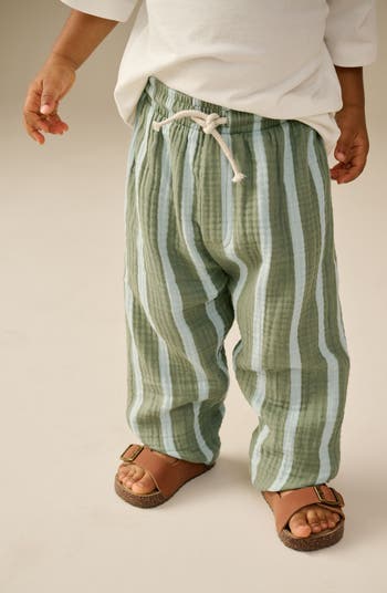 Kids' Stripe Cotton Drawstring Pants