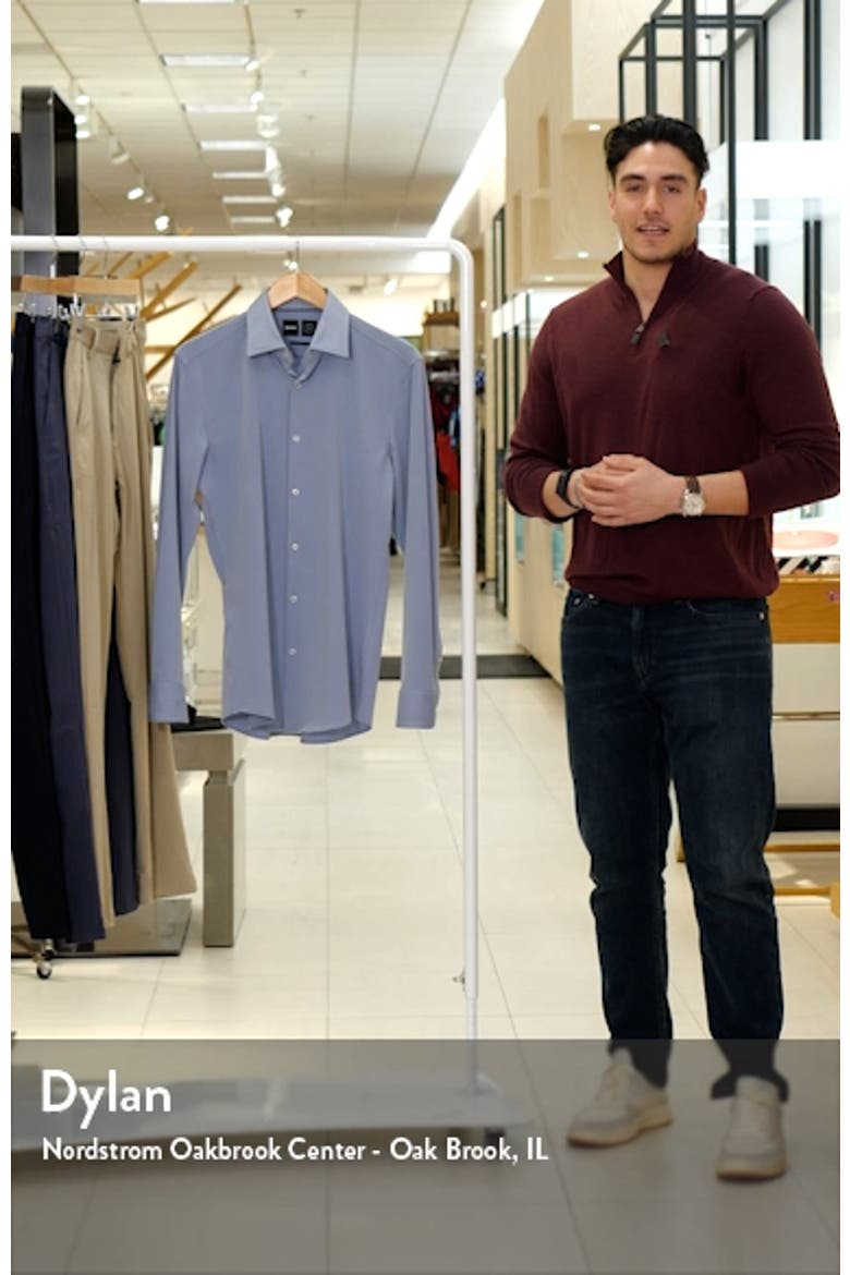Hank Slim Fit Solid Stretch Dress Shirt video