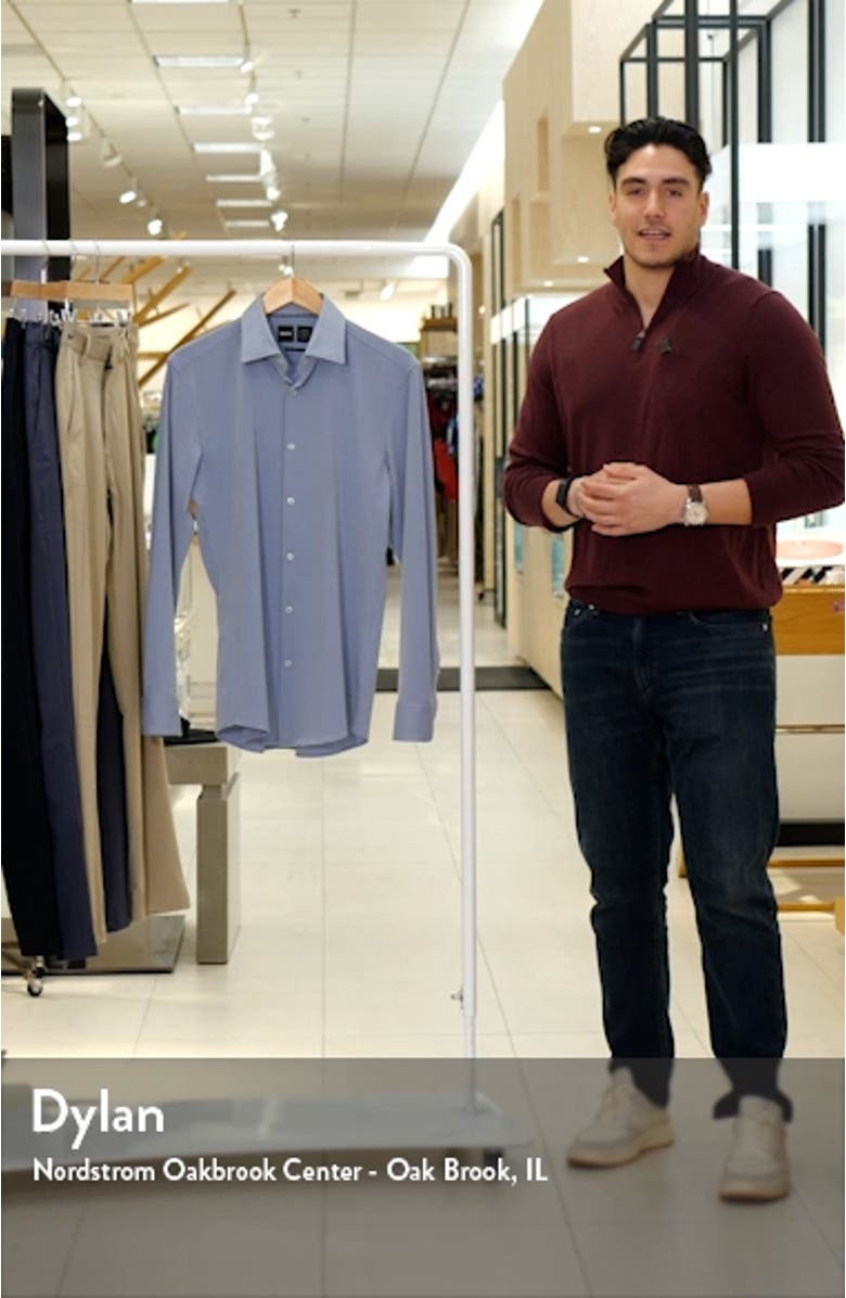 Hank Slim Fit Solid Stretch Dress Shirt, sales video thumbnail