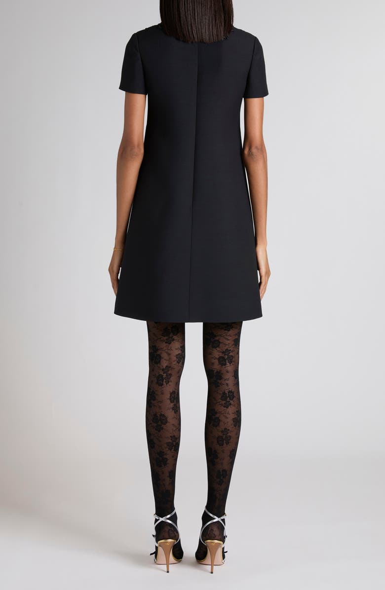 Valentino Embroidered Shift Dress, Alternate, color, Black