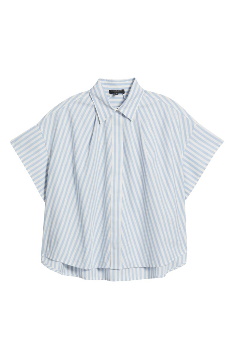 rag & bone Martha Poplin Shirt, Alternate, color, Blue Stripe