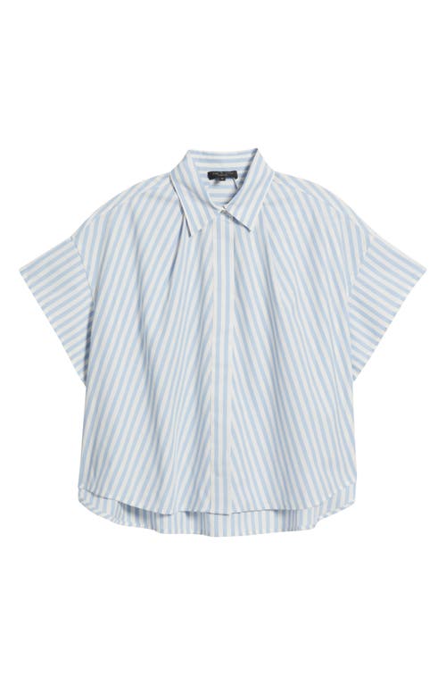 Rag & Bone Martha Poplin Shirt In Blue