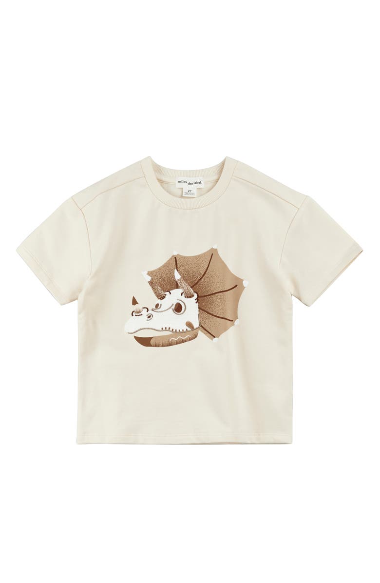 MILES THE LABEL Kids' Triceratops Fossil Graphic T-Shirt, Main, color, Beige