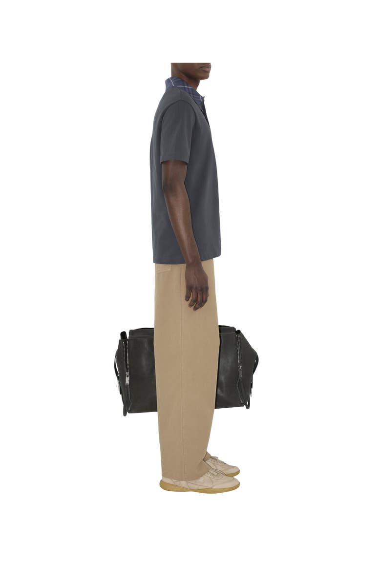 Burberry Check Collar Cotton Polo Shirt, Alternate, color, Magnet