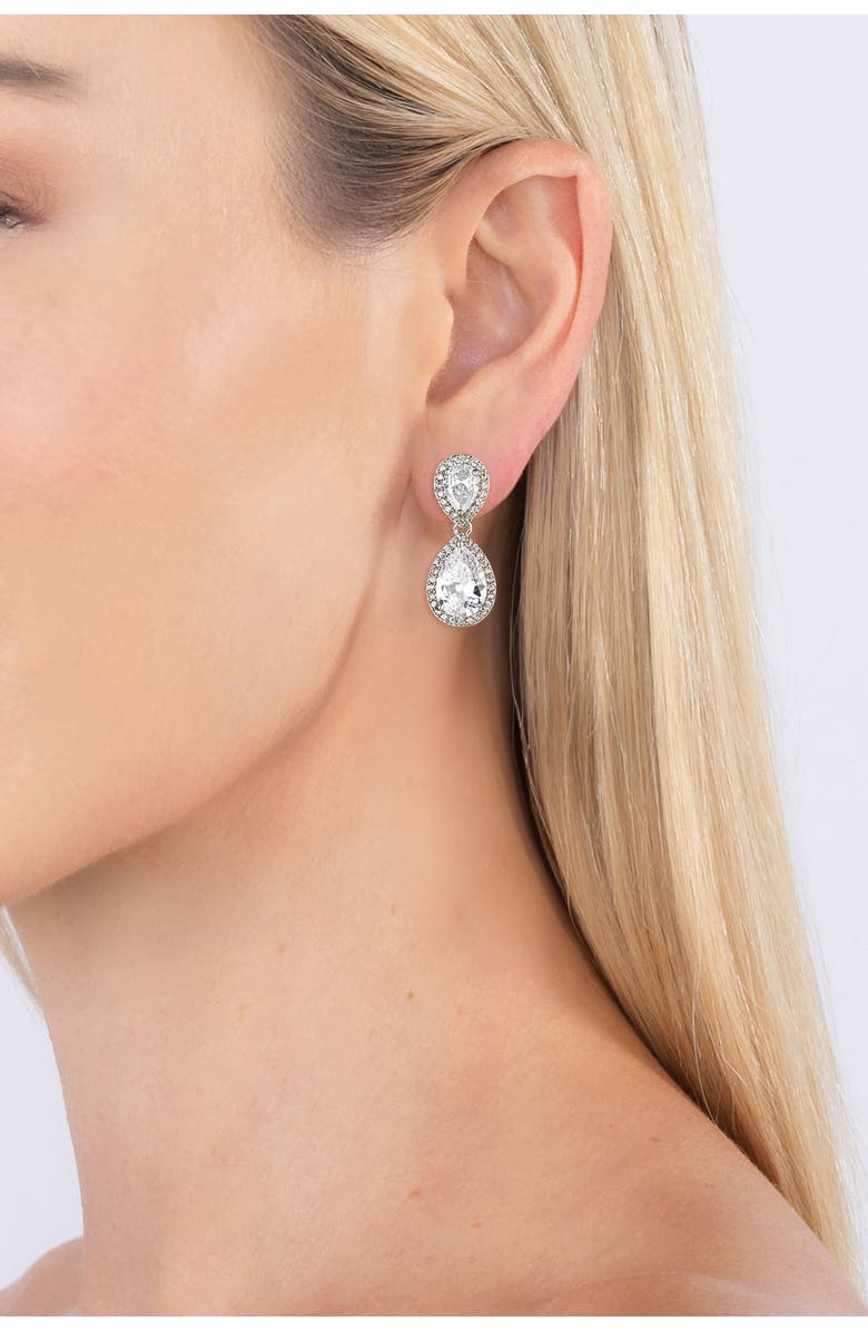 EYE CANDY LOS ANGELES Isabella CZ Drop Earrings, Alternate, color, Silver