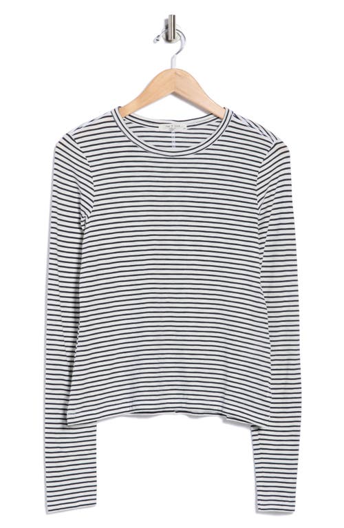 Rag & Bone Long Sleeve Slub Knit Top In White