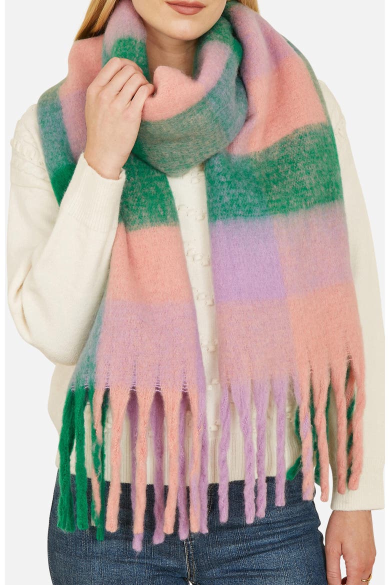 Check Soft Tassel Scarf, Alternate, color, Mixup