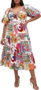 City Chic Simona Print Midi Dress