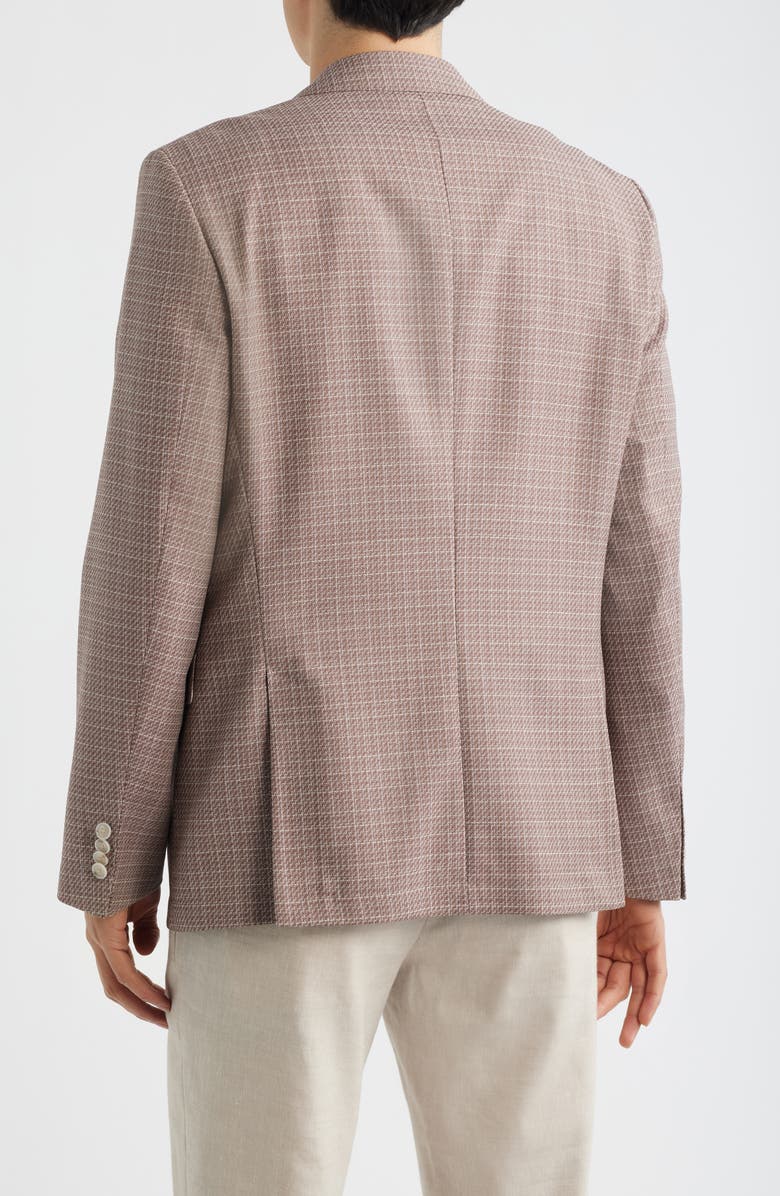 BOSS Hutson Slim Fit Red Check Virgin Wool Sport Coat, Alternate, color, Open Red