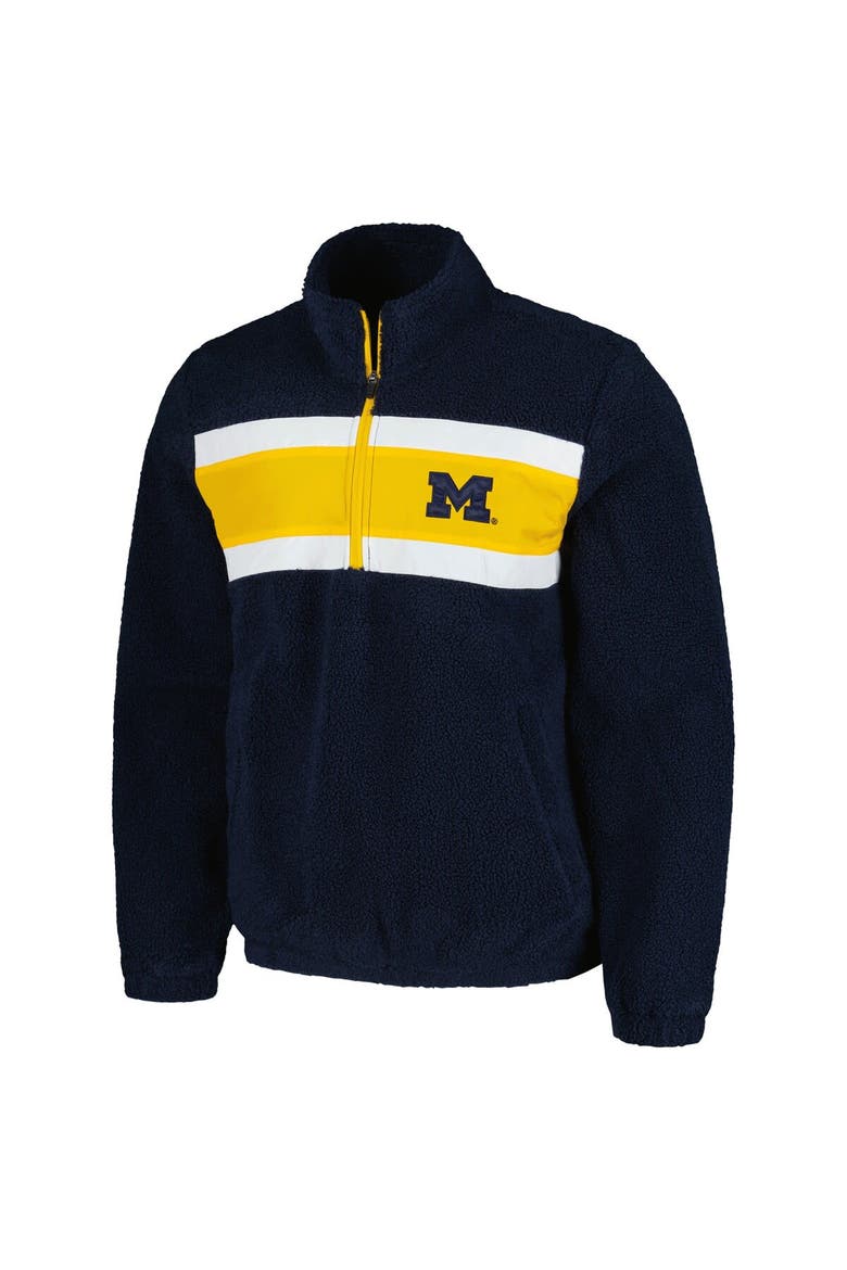 Men's G-III Sports by Carl Banks Navy Michigan Wolverines Pinch Runner Half-Zip Top, Alternate, color, Navy