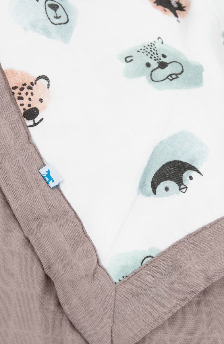 little unicorn Cotton Muslin Toddler Comforter, Alternate, color, Colorful Critters