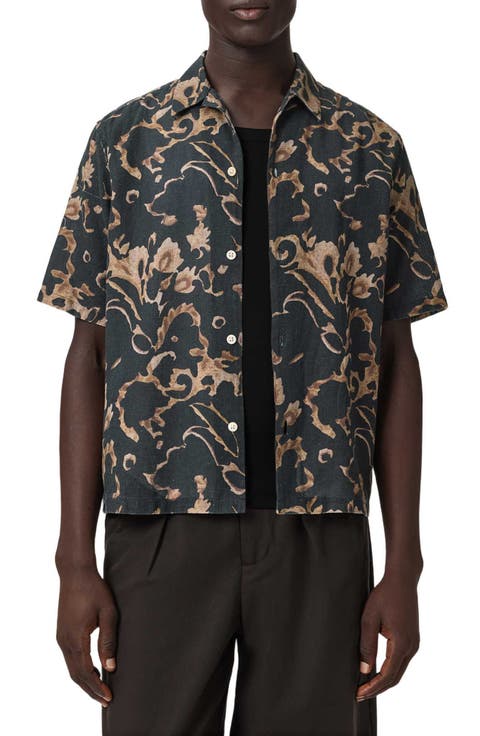 Fortune Linen & Cotton Short Sleeve Button-Up Shirt