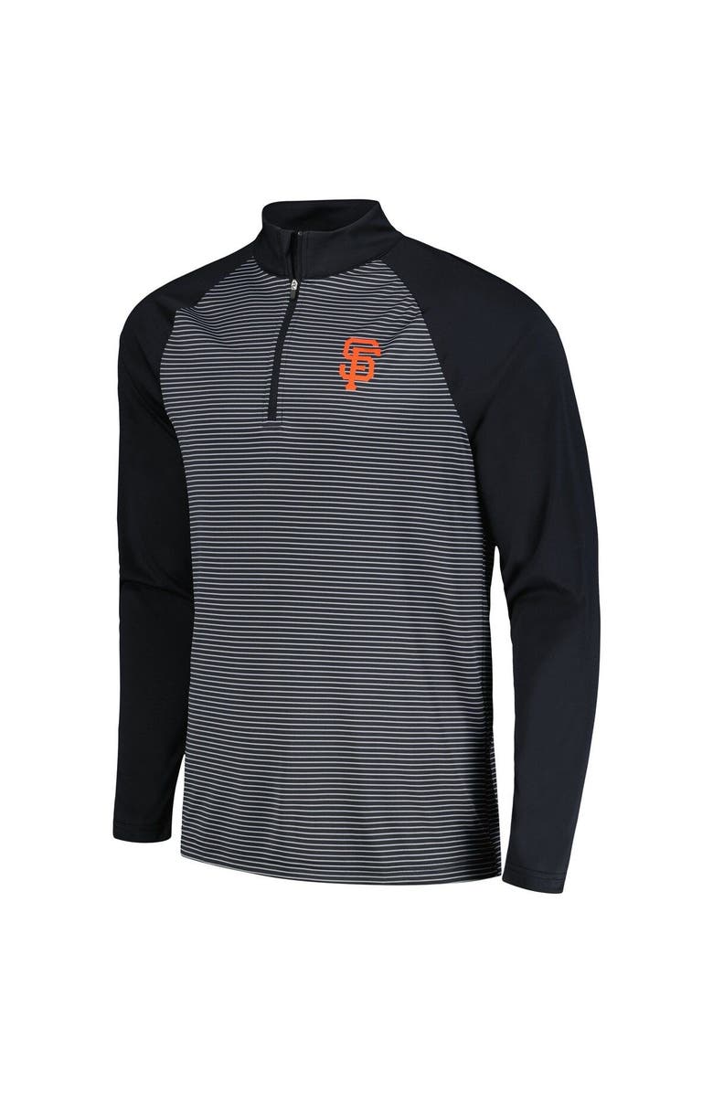 LEVELWEAR Men's Levelwear Black San Francisco Giants Charter Striped Raglan Quarter-Zip Top, Alternate, color, Black
