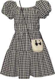 Iris & Ivy Kids' Gingham Puff Sleeve Dress & Purse Set