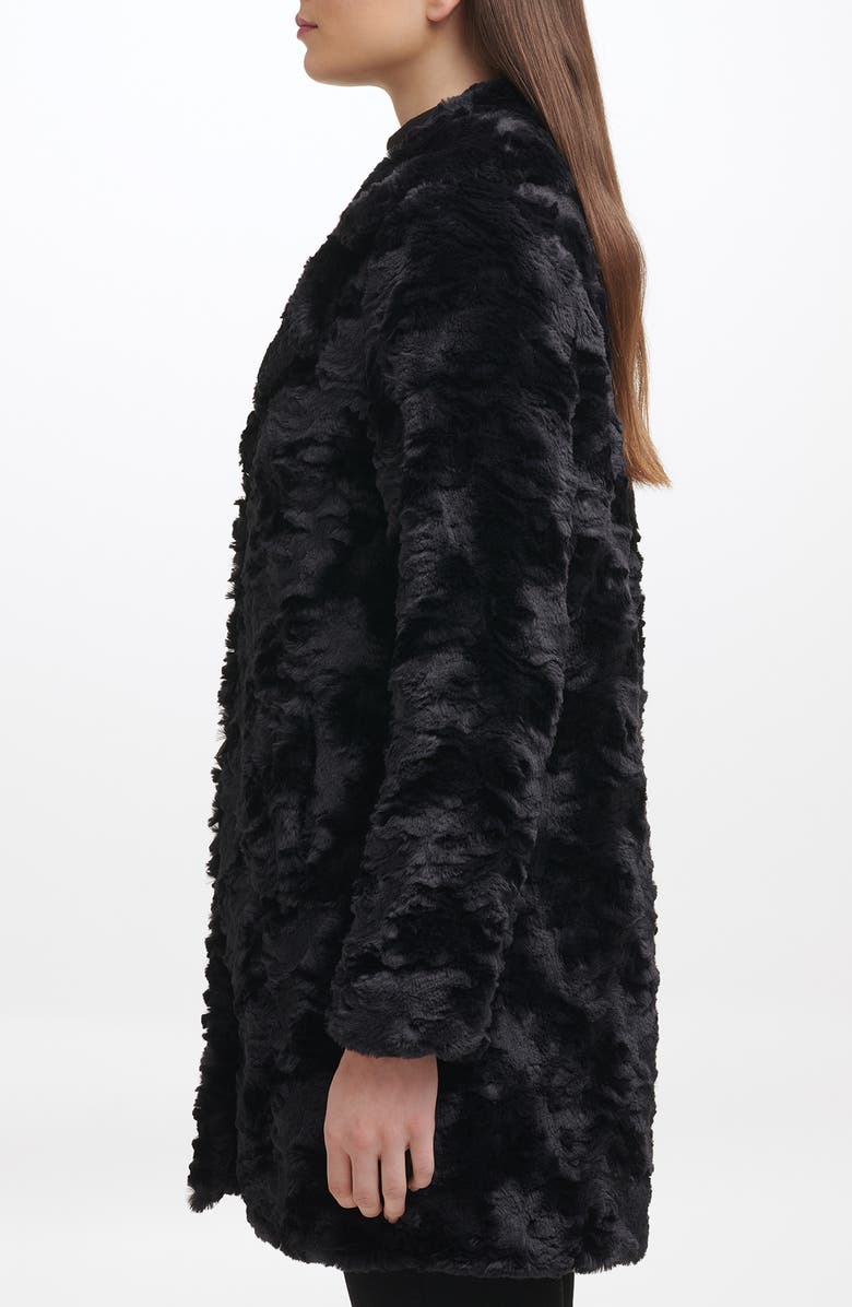 Kenneth Cole New York Notch Collar Faux Fur Coat, Alternate, color,