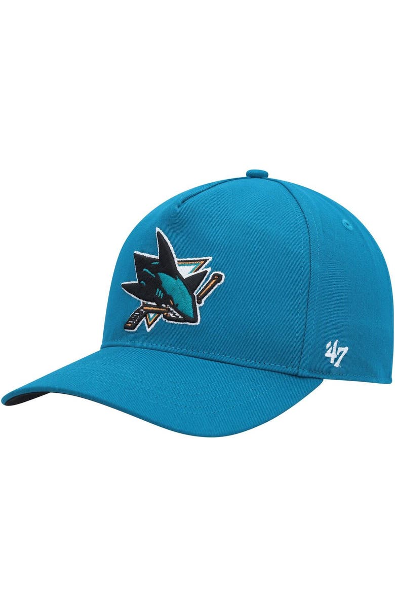 '47 Men's '47 Teal San Jose Sharks Primary Hitch Snapback Hat, Main, color,