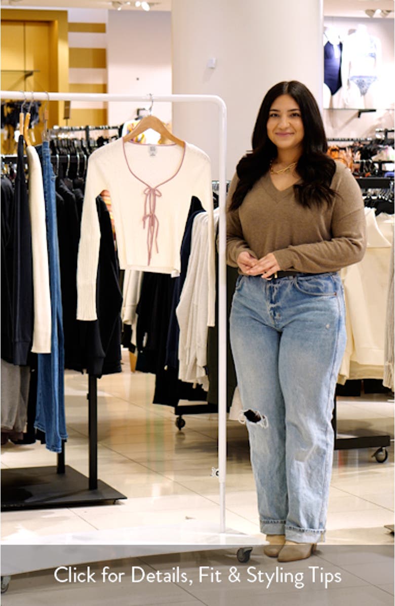 Pointelle Tie Front Cardigan, sales video thumbnail