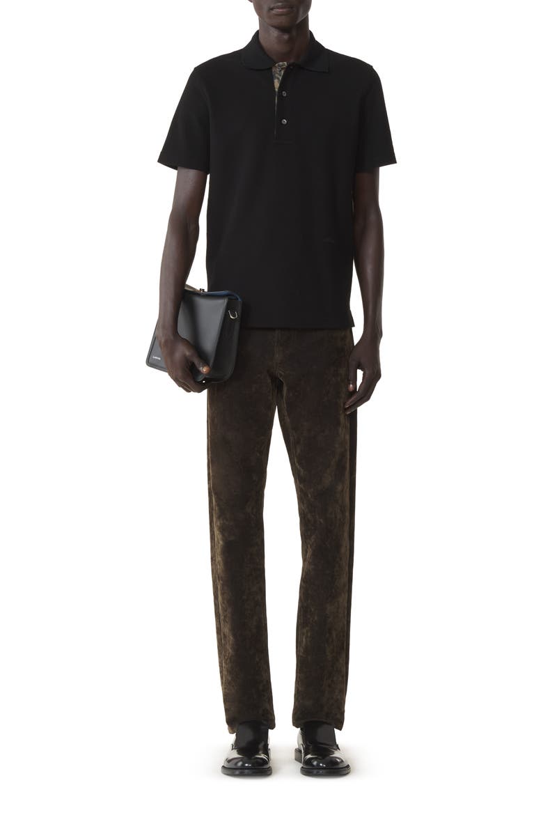 Polo Shirt In Pique Cotton, Main, color, Black