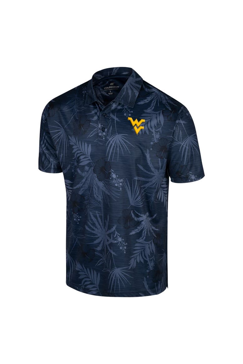 Men's Colosseum Navy West Virginia Mountaineers Big & Tall Palms Polo, Alternate, color, Navy